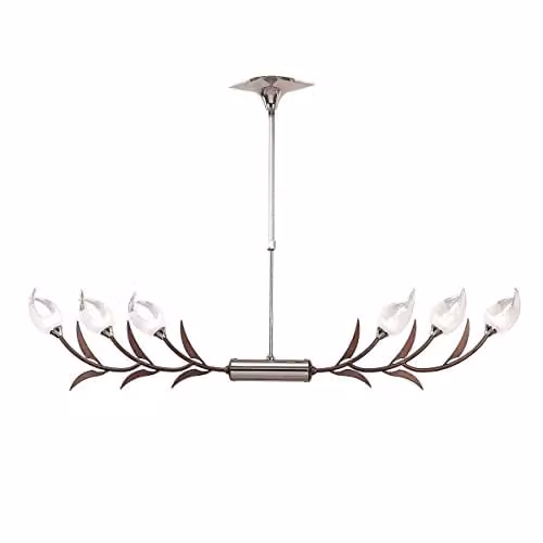 Inspired Mantra Holland Telescopic Linear Pendant 6 Light G9, Polished Chrome and Wenge