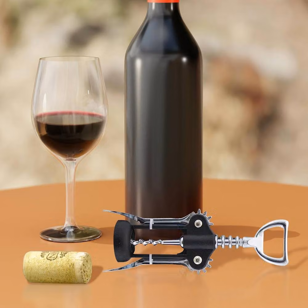 BARGAINS-GALORE Stainless Steel Lever Corkscrew with Foil Cutter and Ergonomic Grip in Silver – 2