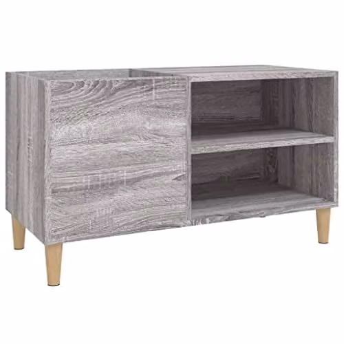 vidaXL Mid-Century Record Cabinet in Grey Sonoma, W: 84.5 cm, D: 38 cm, H: 48 cm