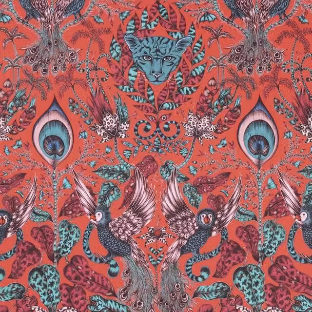 Emma Shipley Amazon Red Graphic Cotton Fabric