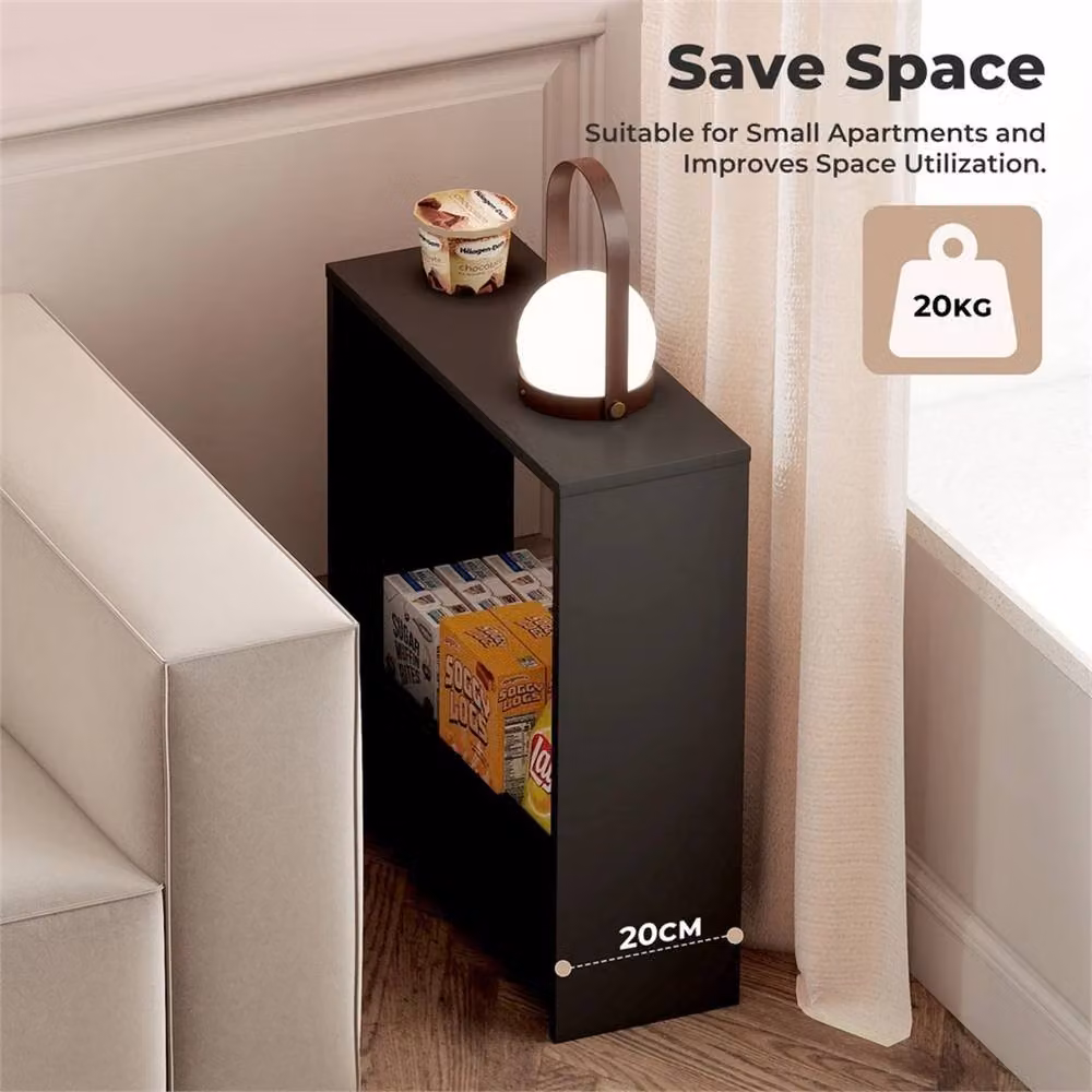 Nordara Slim Narrow Black Side End Table – 4