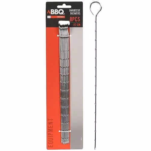 BBQFANS Silver Metal Barbecue Skewers, Set of 8, Length: 27 cm – 2