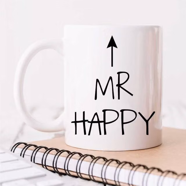 60 Second Makeover Limited Mr Happy Ceramic Mug in White