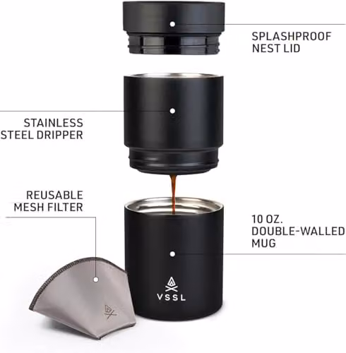 VSSL Nest Pour Over Set in Black Stainless Steel – 4