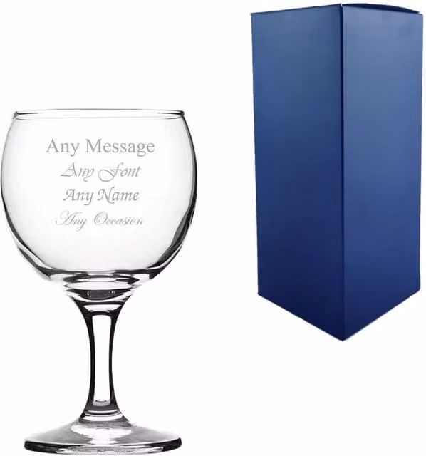 Uniqueful Personalised Paris Modern Engraved Wine Glass, Clear, 258ml