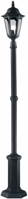 Netlighting Parish Black Outdoor Lamp Post with Transparent Glass and E27 Socket, IP44 Rated