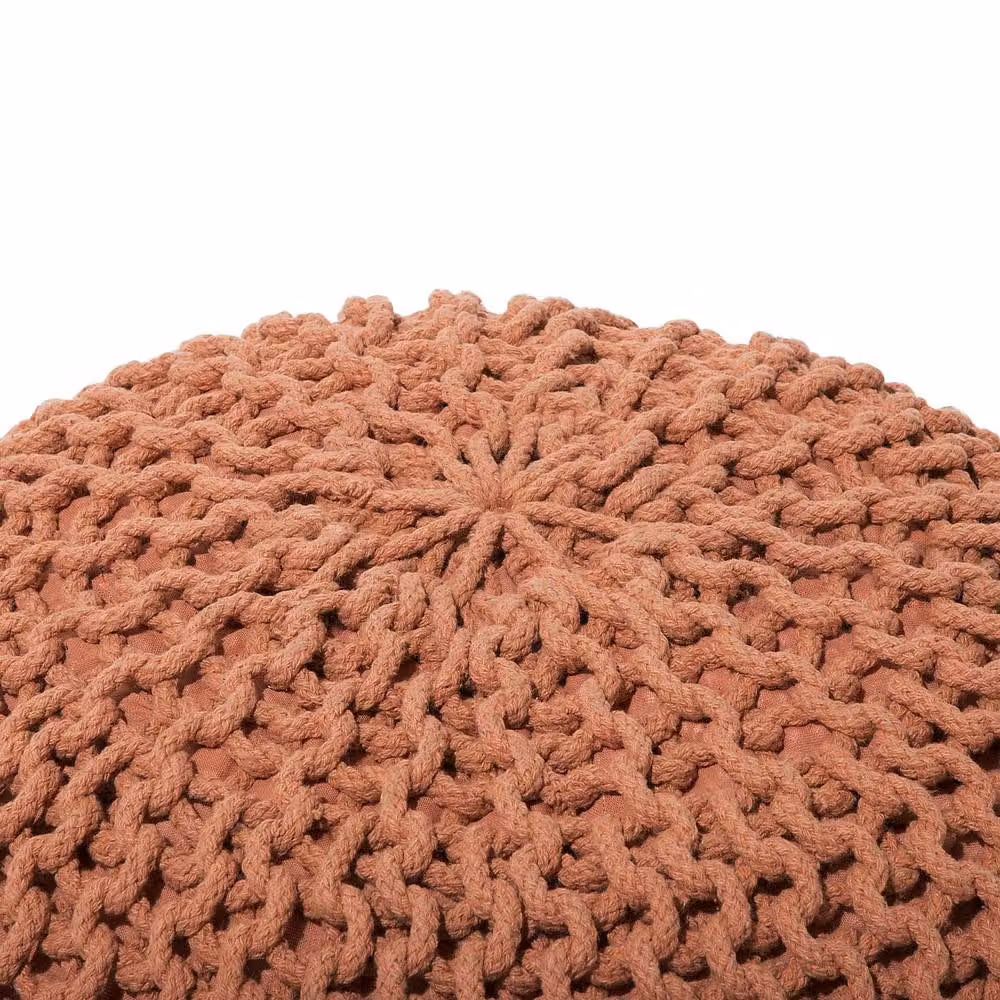 Wyld and Coco Copper Knit Pouffe Ottoman, W/D/H: 50 x 35 x 35 cm – 4