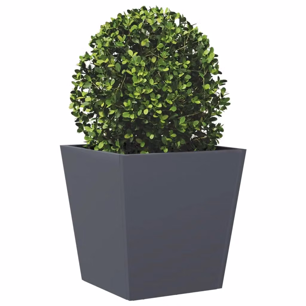 Berkfield Home Steel Garden Planter Tub in Anthracite and Black, W/D/H: 40 x 40 x 40 cm – 3