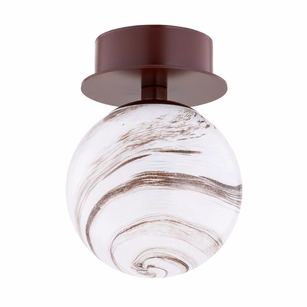 Netlighting Fabio Modern Wall Lamp in White and Chocolate Brown Marble Colour, IP44 – 2