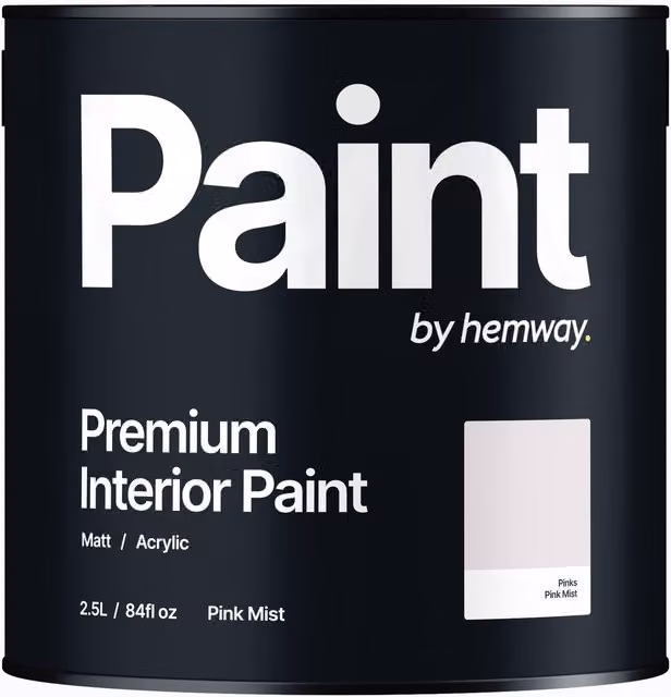 Hemway Matt Acrylic Interior Dispersion Paint in Pink, 2.5 l