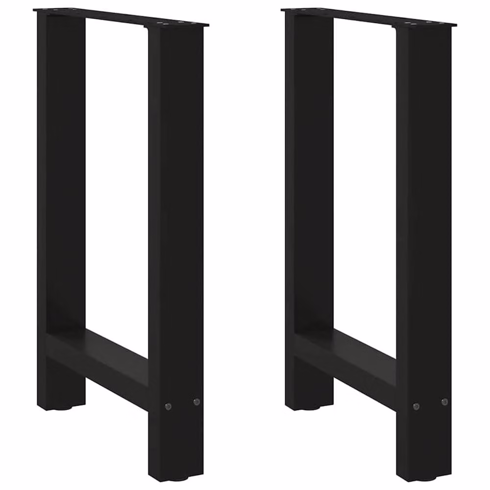 Berkfield Home Modern Coffee Table Legs in Black Steel, 2 Pieces, H: 72-73 cm, W: 60 cm – 2