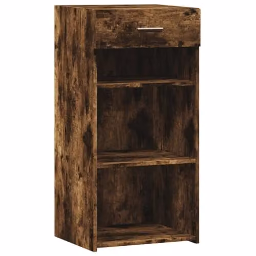 vidaXL Modern Sideboard in Smoked Oak, Brown Engineered Wood, W/D/H: 45 x 42.5 x 93 cm