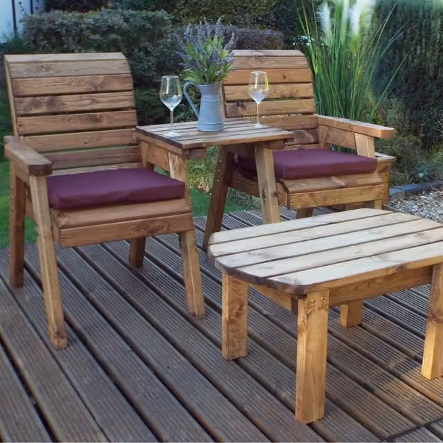Samuel Alexander Rustic Brown Pine Wood Twin Companion Set and Coffee Table