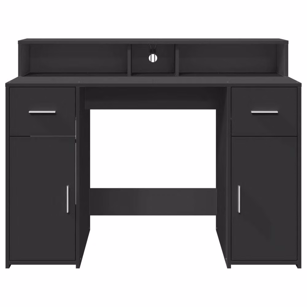 Berkfield Home Soft Desk with LED Lights in Black, W/D/H: 120 x 55 x 91 cm – 5