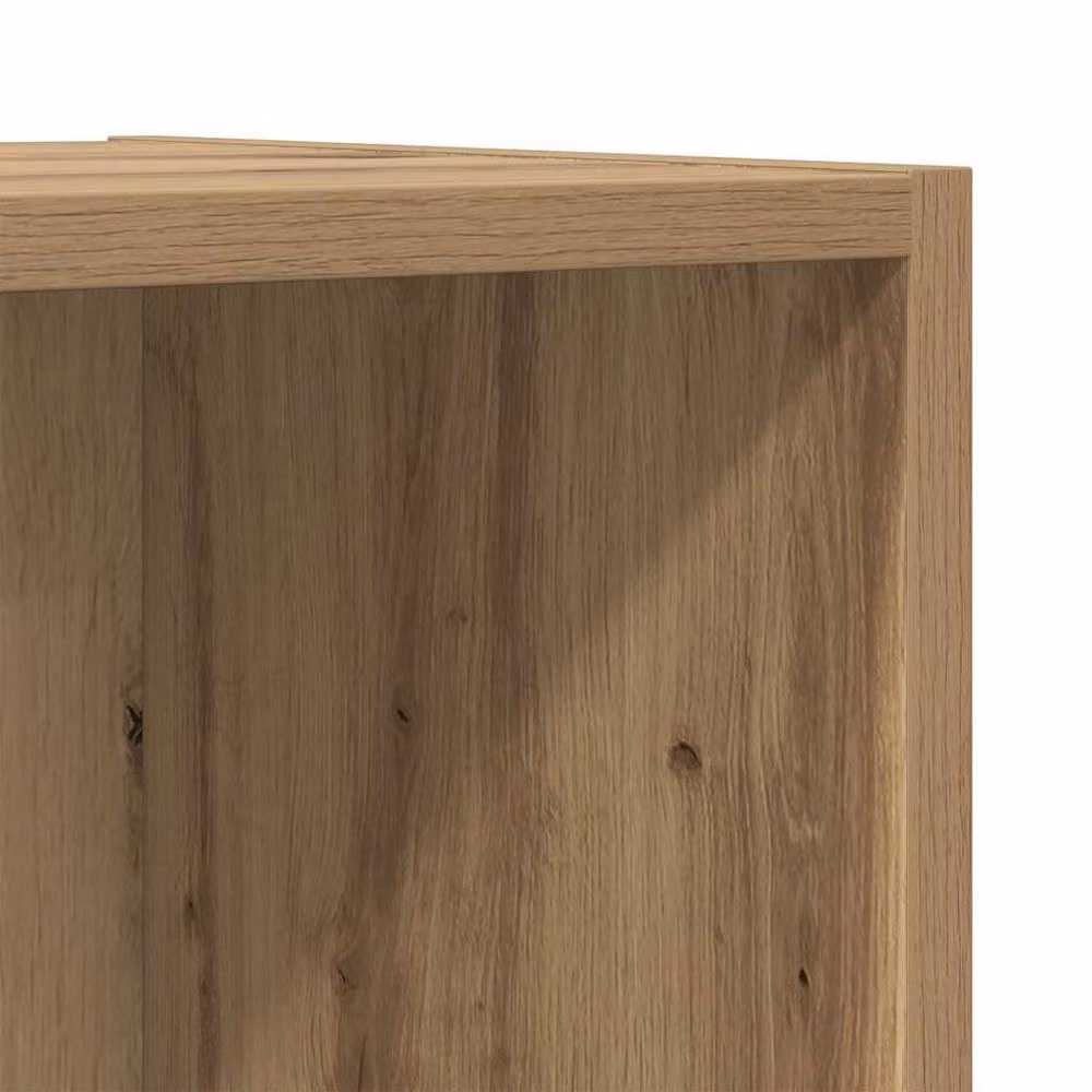 Berkfield Home Wall Mounted TV Cabinet with Internal Shelves in Artisan Oak Brown, W/D/H: 37 x 37 x 107.5 cm – 4