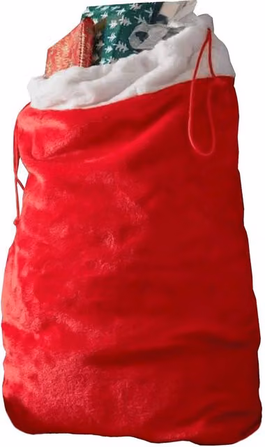 Samuel Alexander Red and White Christmas Santa Gift Sack with Drawstring, Height: 70 cm – 1