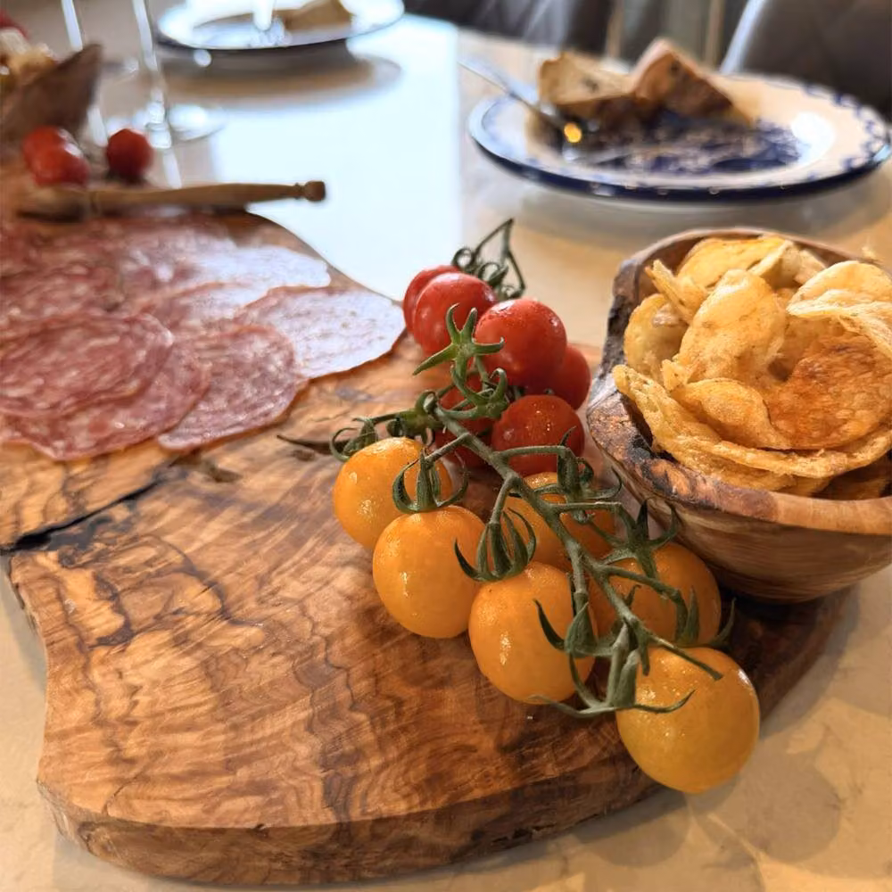 Verano Spanish Ceramics Rustic Slim Olive Wood Charcuterie Board, Brown, W: 14 cm, L: 60 cm – 6