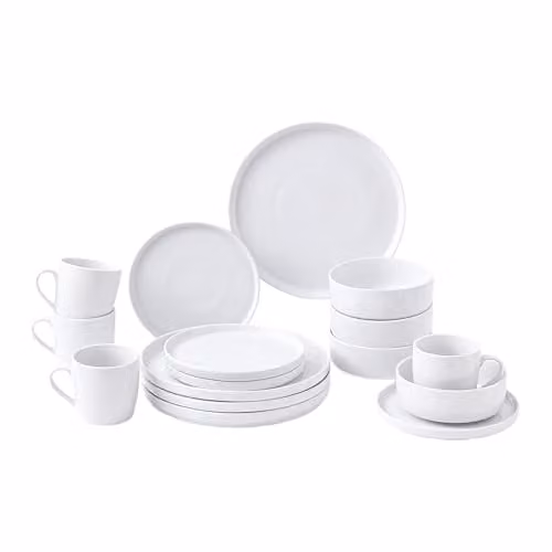 Simpa 16-Piece White Porcelain Dinner Set
