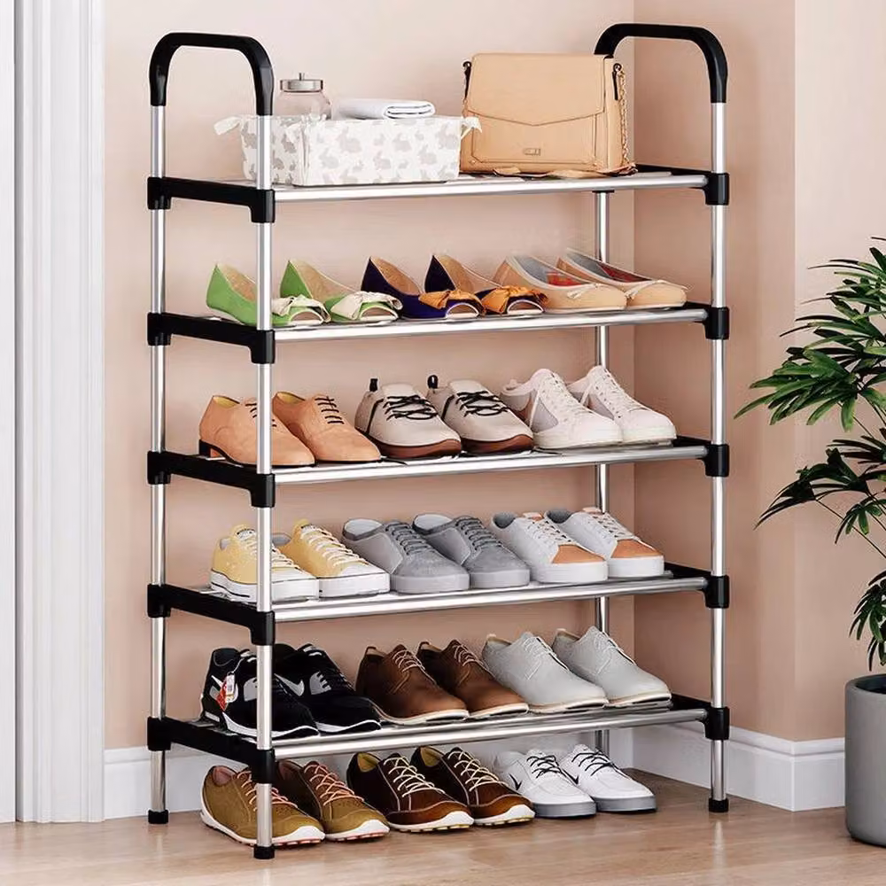 KORVIXA 5 Tier Metal Shoe Rack in Black – 4