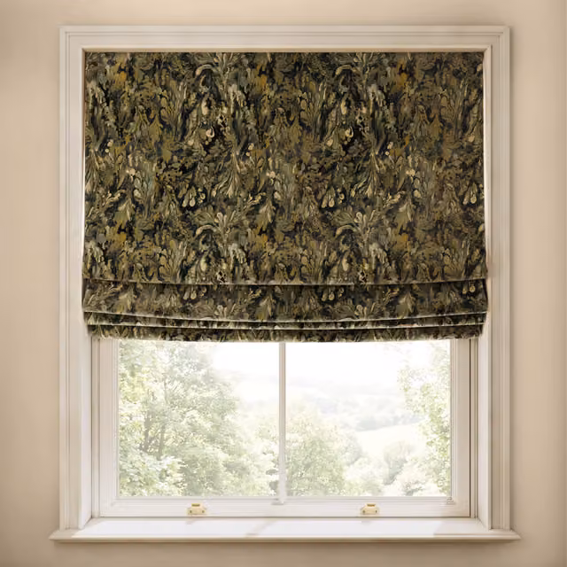 House of Hackney LICHEN Velvet Blind in Midnight Blue and Green
