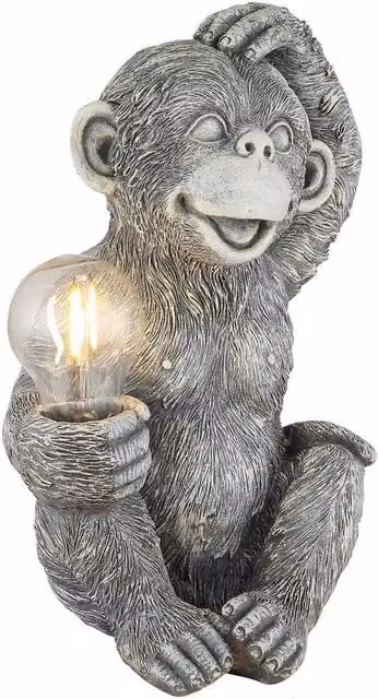 Globo Lighting Monkey Solar Garden Decoration LED Warm White Grey W/D/H: 20 x 15.5 x 27.5 cm – 6