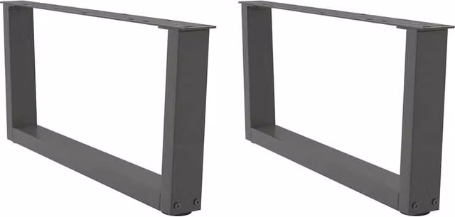 Berkfield Home V-Shape Dining Table Legs, 2 Pieces, Anthracite and Black Steel, H: 70 cm, W: 30-31.3 cm