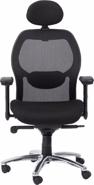 Alphason Portland Modern Executive Chair in Black Fabric with Headrest and Armrests