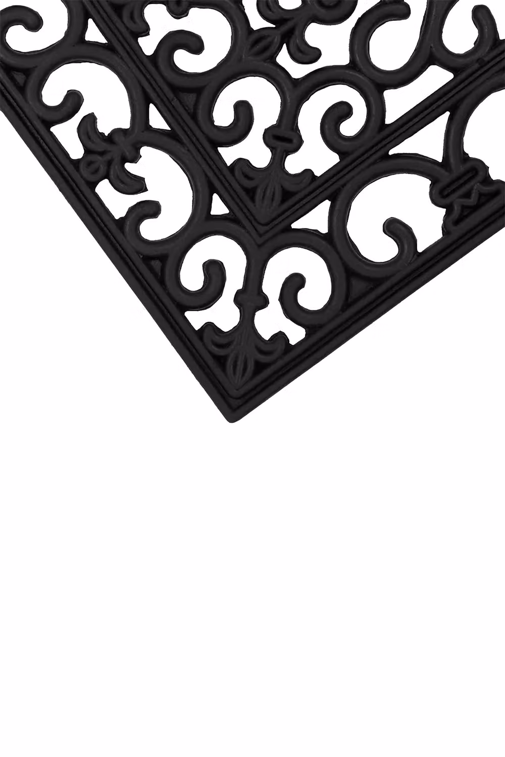 JVL Lexi Wrought Iron Effect Rubber Step Mat, Set of 2, Black, W: 75 cm, D: 25 cm – 4