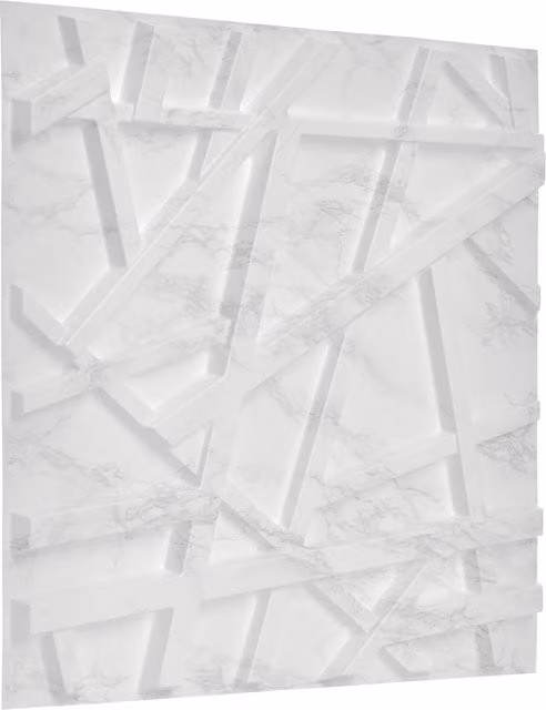 NOVECRAFTO Geometric Line 3D PVC Wall Panels, Grey, W: 50 cm x H: 50 cm