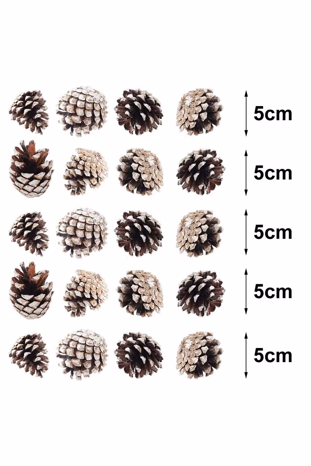 Living and Home 30pcs Real Pine Cone Christmas Tree Hanging Ornaments in Brown and White – 2
