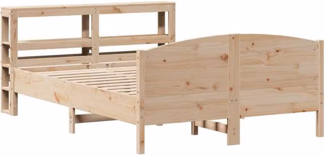 Berkfield Home Decorative Solid Wood Pine Bed Frame in Brown, W/D/H: 160 x 200 cm