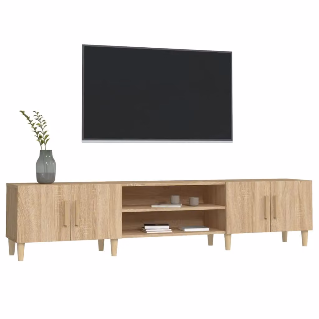 Berkfield Home TV Cabinet in Sonoma Oak, Brown, W: 180 cm, D: 31.5 cm, H: 40 cm – 3
