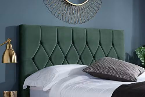 Birlea Loxley Modern Upholstered Velvet Bed in Green, W/D/H: 180 x 200 x 163 cm – 3