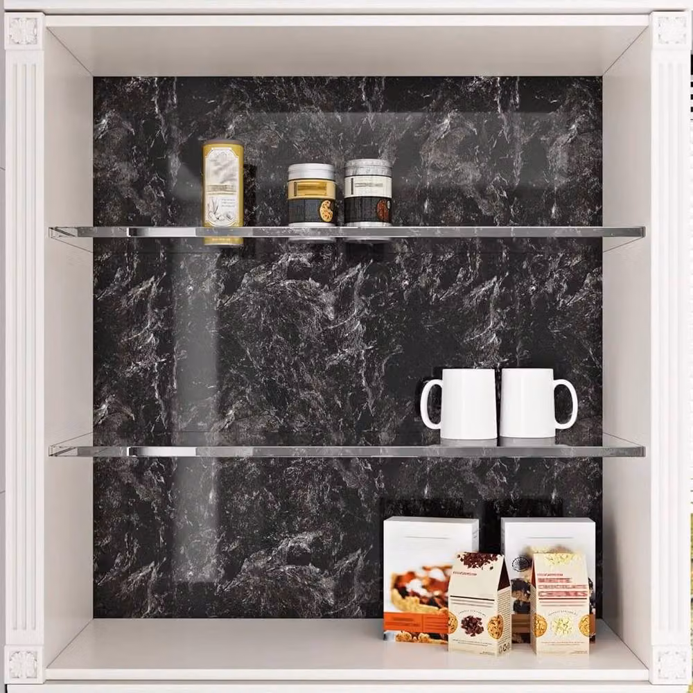 FLAVORA Black Marble Kitchen Worktop Covering Peel and Stick Film, 0.6 m2 – 3