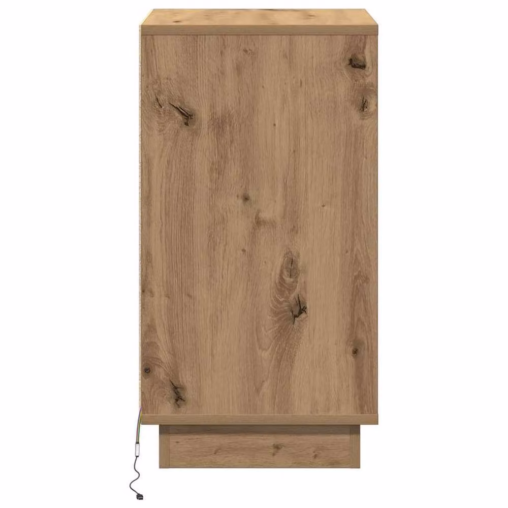 Berkfield Home Bedside Cabinet in Artisan Oak Brown with Integrated LED Lighting, W/D/H: 39 x 34.5 x 65 cm – 4