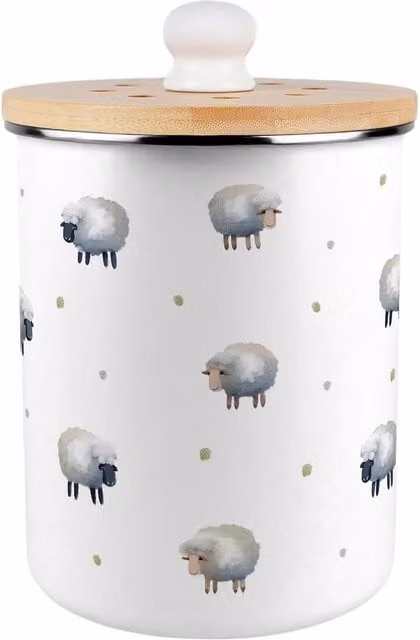 Purely Home Enamel Kitchen Compost Caddy with Removable Inner Bucket and Odour Filter, 2L, White or Green