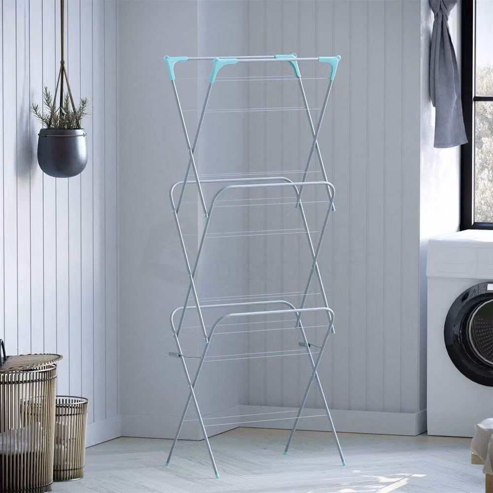 Kelvenix 3 Tier Folding Metal Clothes Dryer in Blue – 2