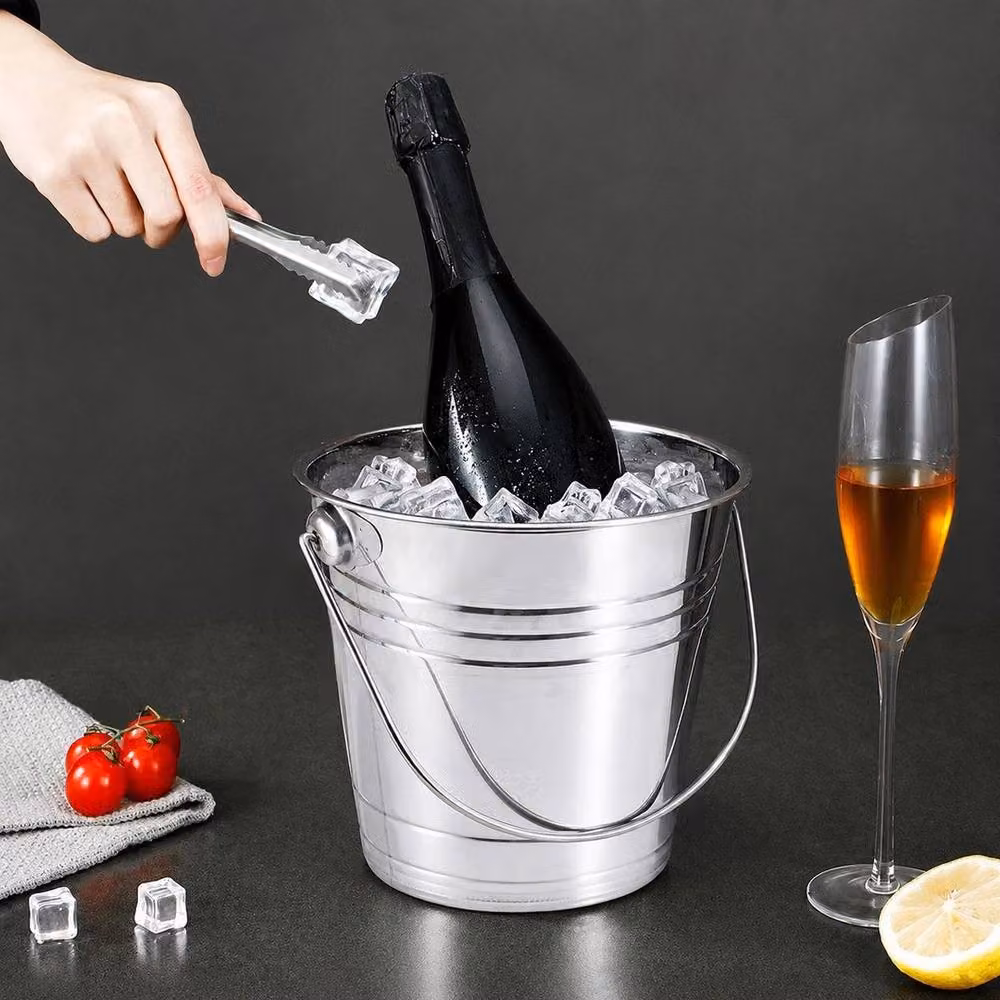SPETLEK Stainless Steel Ice Bucket with Handle, Silver, 3 l – 3