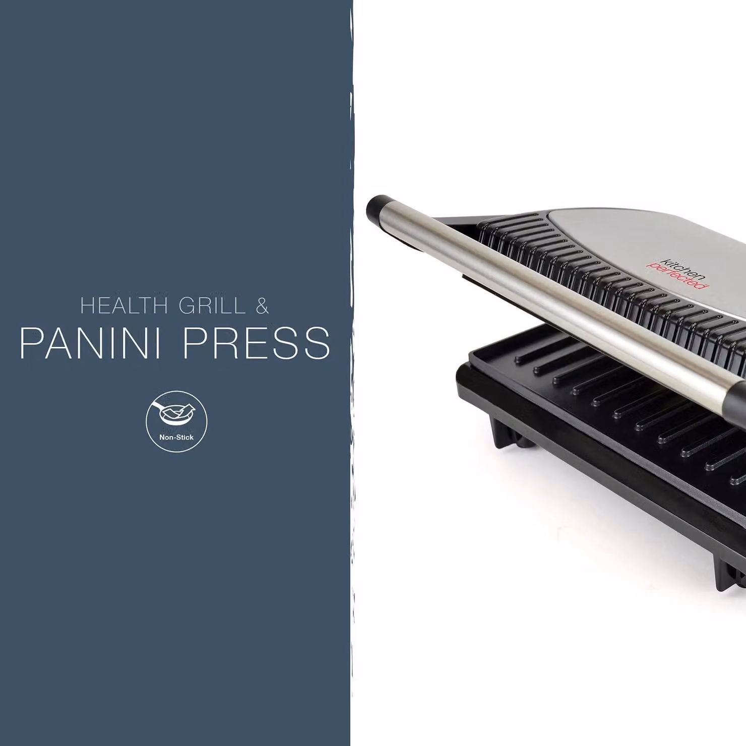 Lloytron Health Grill and Panini Press in Black and Silver – 3