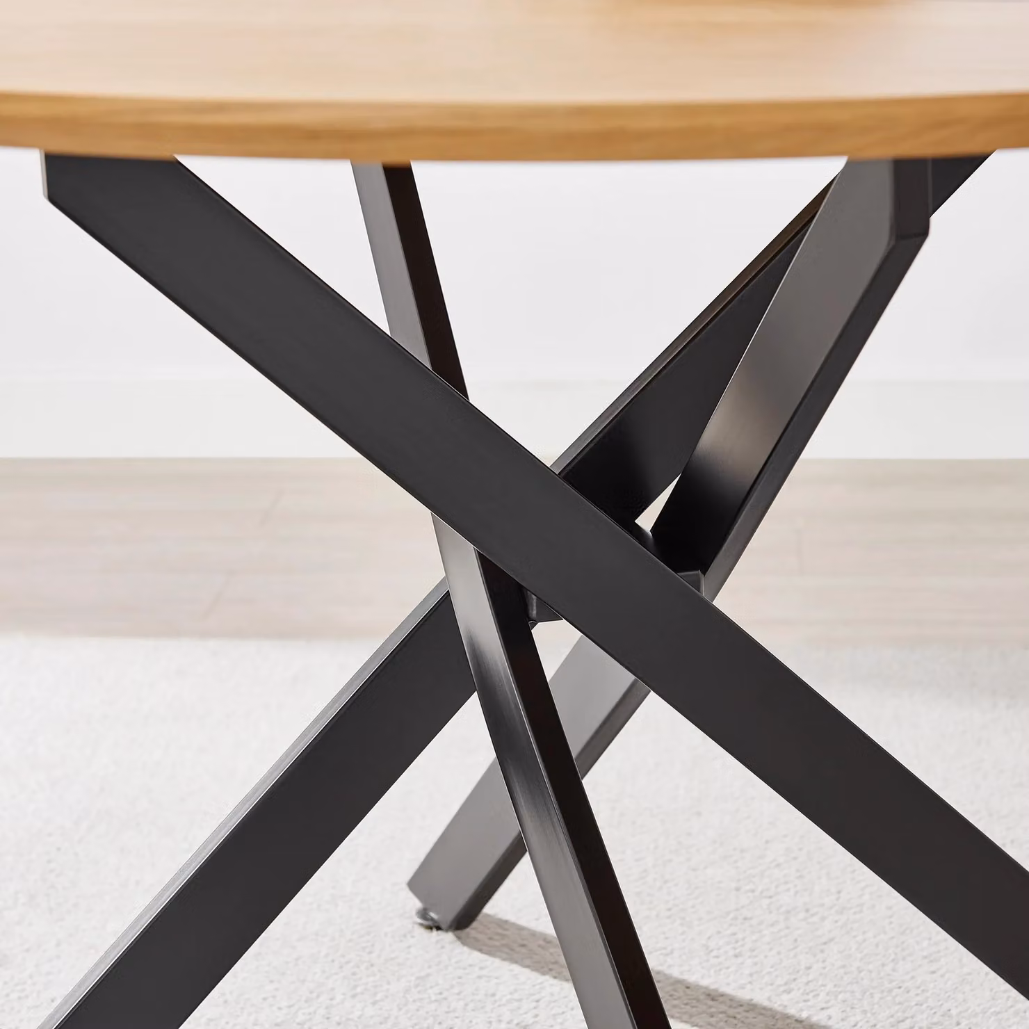 FurnitureboxUK Novara Round Oak Veneer Dining Table and 4 Green Beaumont Chairs in Brown – 2