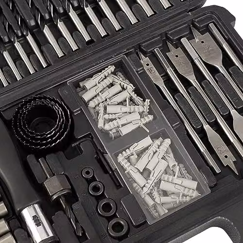 Lumberjack 205 Piece HSS Drill and Screwdriver Bit Set with Case, Black – 8