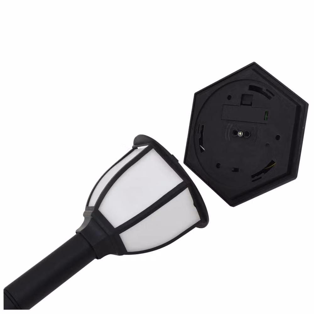Berkfield Home Set of 3 Black LED Solar Outdoor Path Lanterns with Dusk Sensor – 2