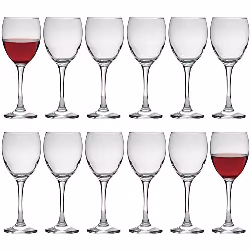 LAV Venue Red Wine Glasses, 340ml, Transparent, Pack of 12 – 1