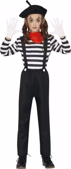Fiestas Guirca Childrens Mime Costume Set in White and Black