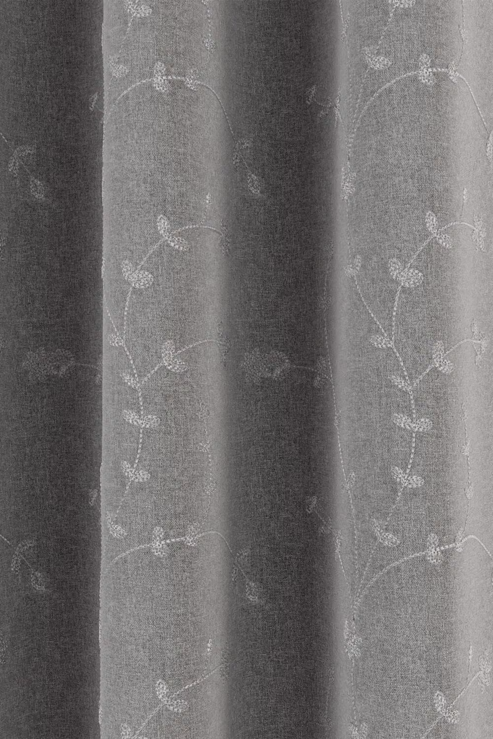 Enhanced Living Grey Floral Blackout Eyelet Curtains, Thermal and Sound Dampening, Width: 117 cm, Height: 137 cm – 2