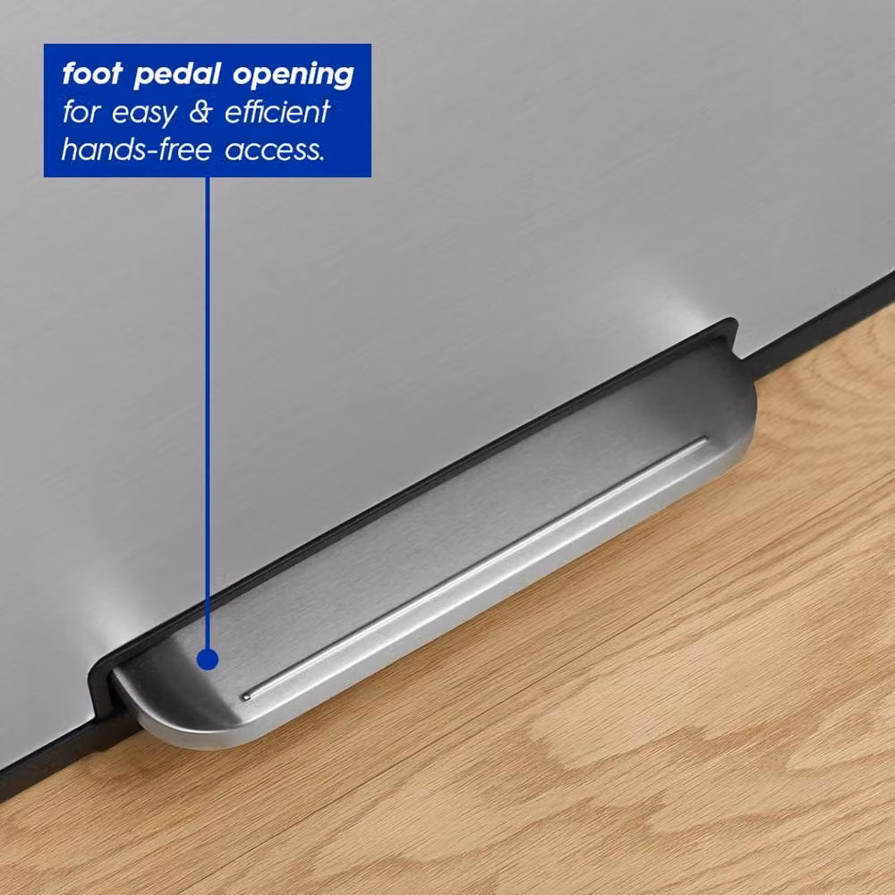 VOGREX 60L Double Pedal Recycling Bin in Brushed Stainless Steel, Metallic Silver – 5