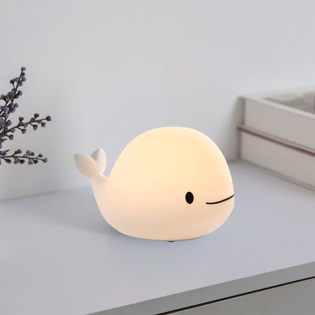Eglo Castellino Whale Night Light Table Lamp for Kids in White