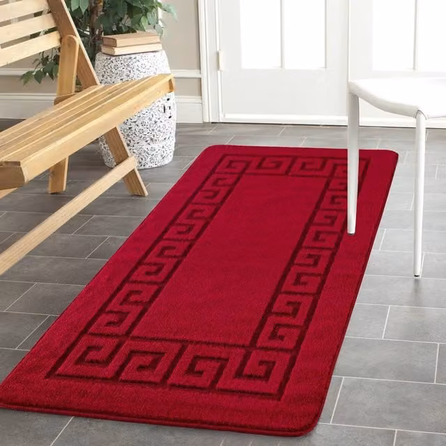 Smart Living Non Slip Heavy Duty Machine Washable Hallway and Kitchen Door Mat, Red, W: 60 cm, L: 110 cm – 1