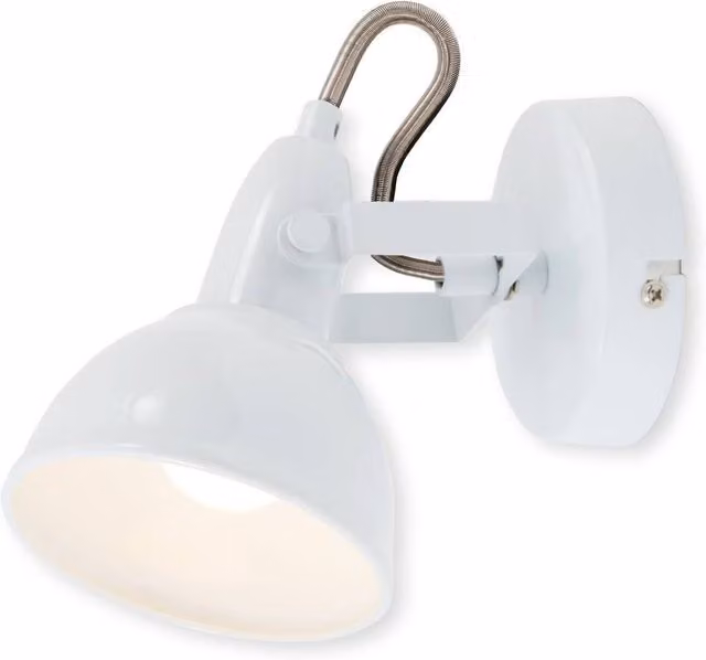 Briloner White Industrial Metal Wall Light Spotlight with Adjustable E14 Socket – 1