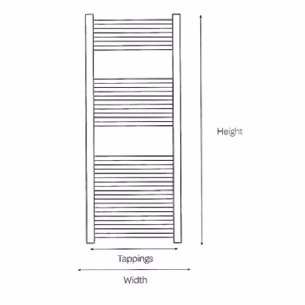 Clifton Chrome Vertical Bathroom Towel Rail, Silver, H x W: 160 x 60 cm – 2